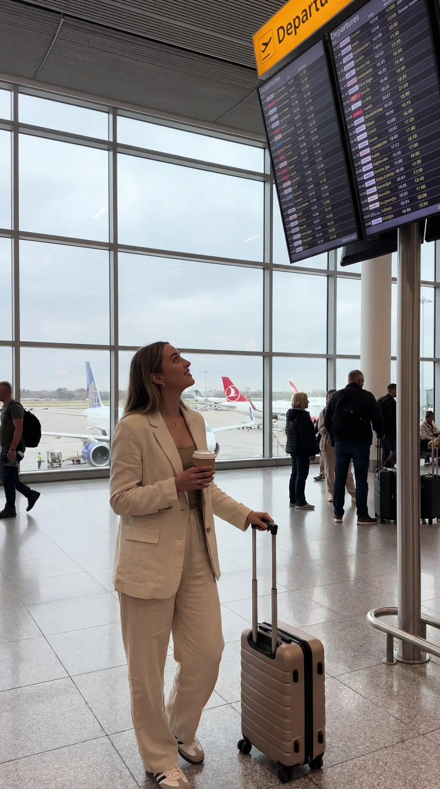 Person at an airport terminal